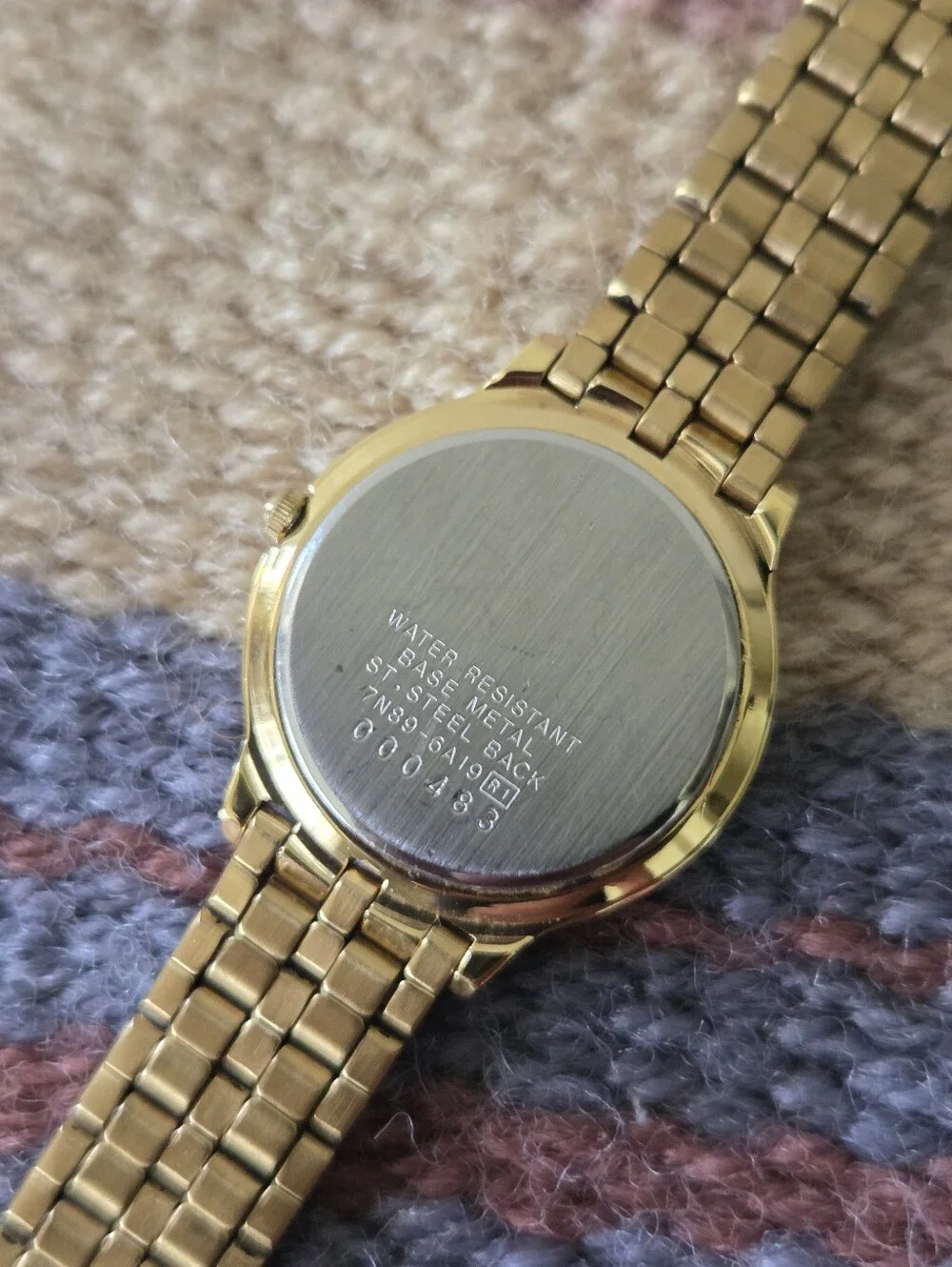 Vintage Seiko Gold Tone Quartz Dress Watch Women’s 27mm 7N89-6A19 New Battery